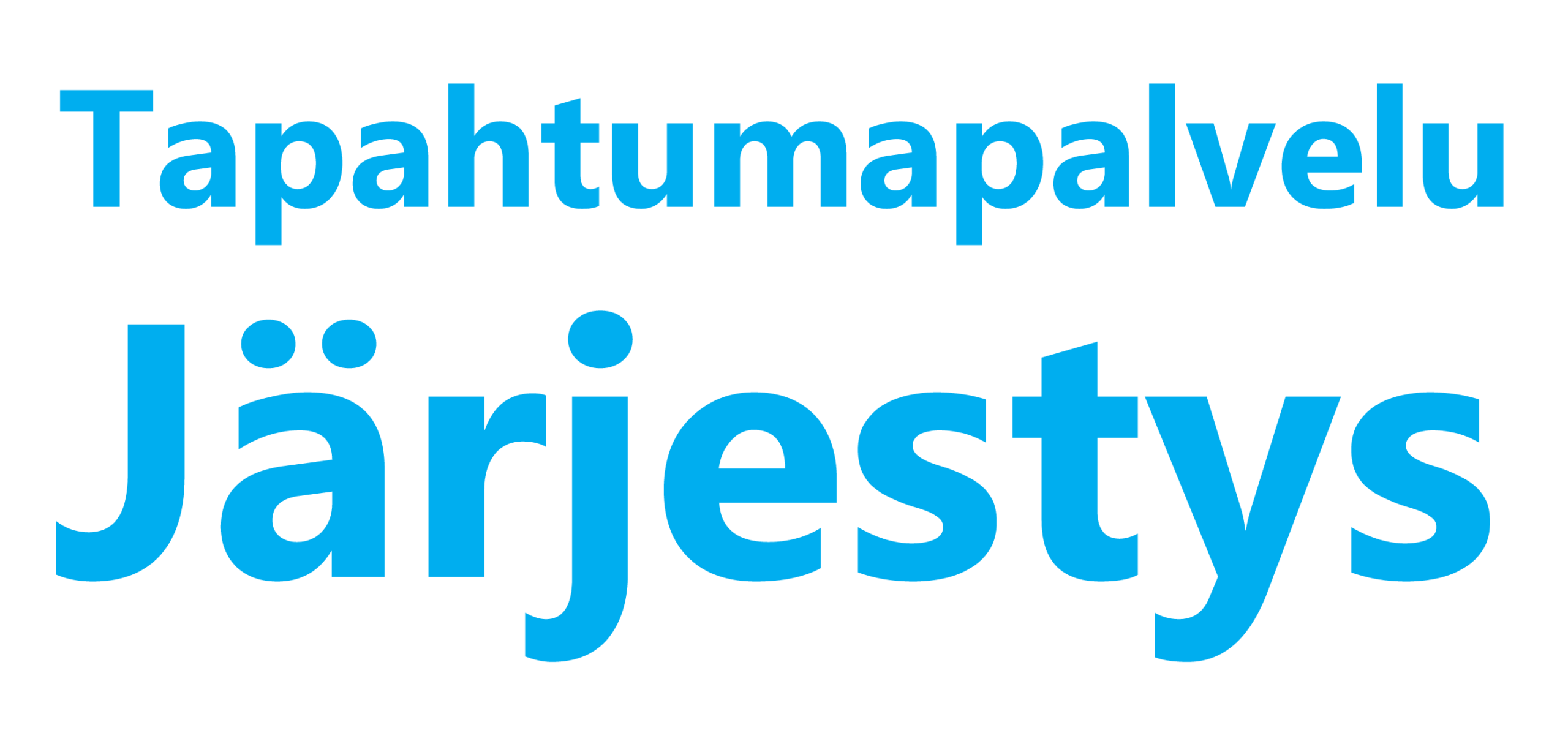 Tapahtumapalvelu Järjestyksen logo sinisellä tekstillä