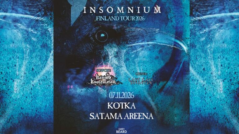 Insomnium, Kaunis Kuolematon ja Last Call Disaster Kotkan Satama Areenalla 7.11.2026