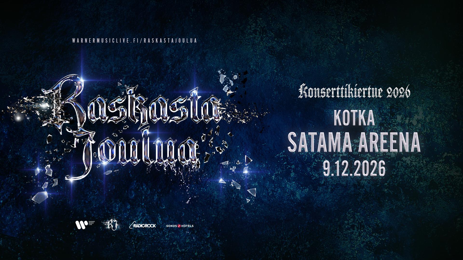 Raskasta Joulua -konsertti Kotkan Satama Areenalla 9.12.2026
