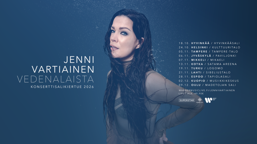 Jenni Vartiainen Vedenalaista konsertti Kotkan Satama Areenalla 13.11.2026