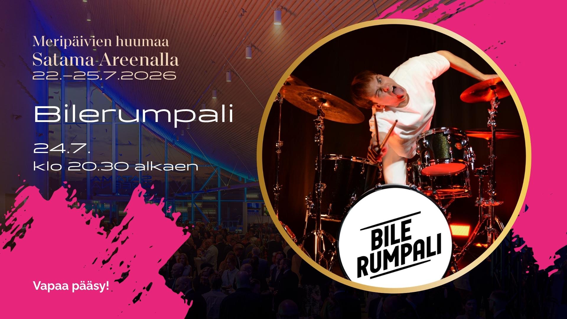 Bilerumpali Satama Areenalla Kotkan Meripäivillä 24.7.2026