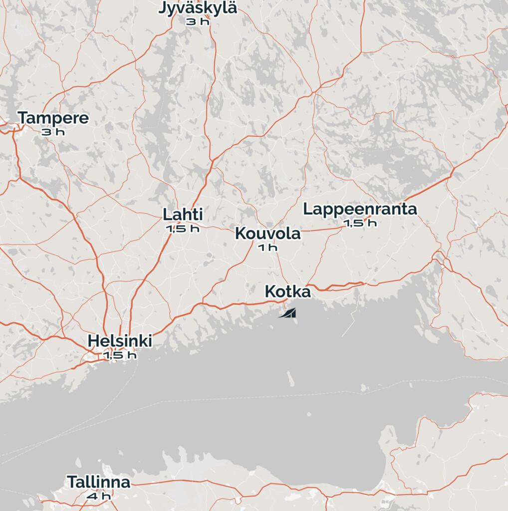 Satama Areena etäisyydet