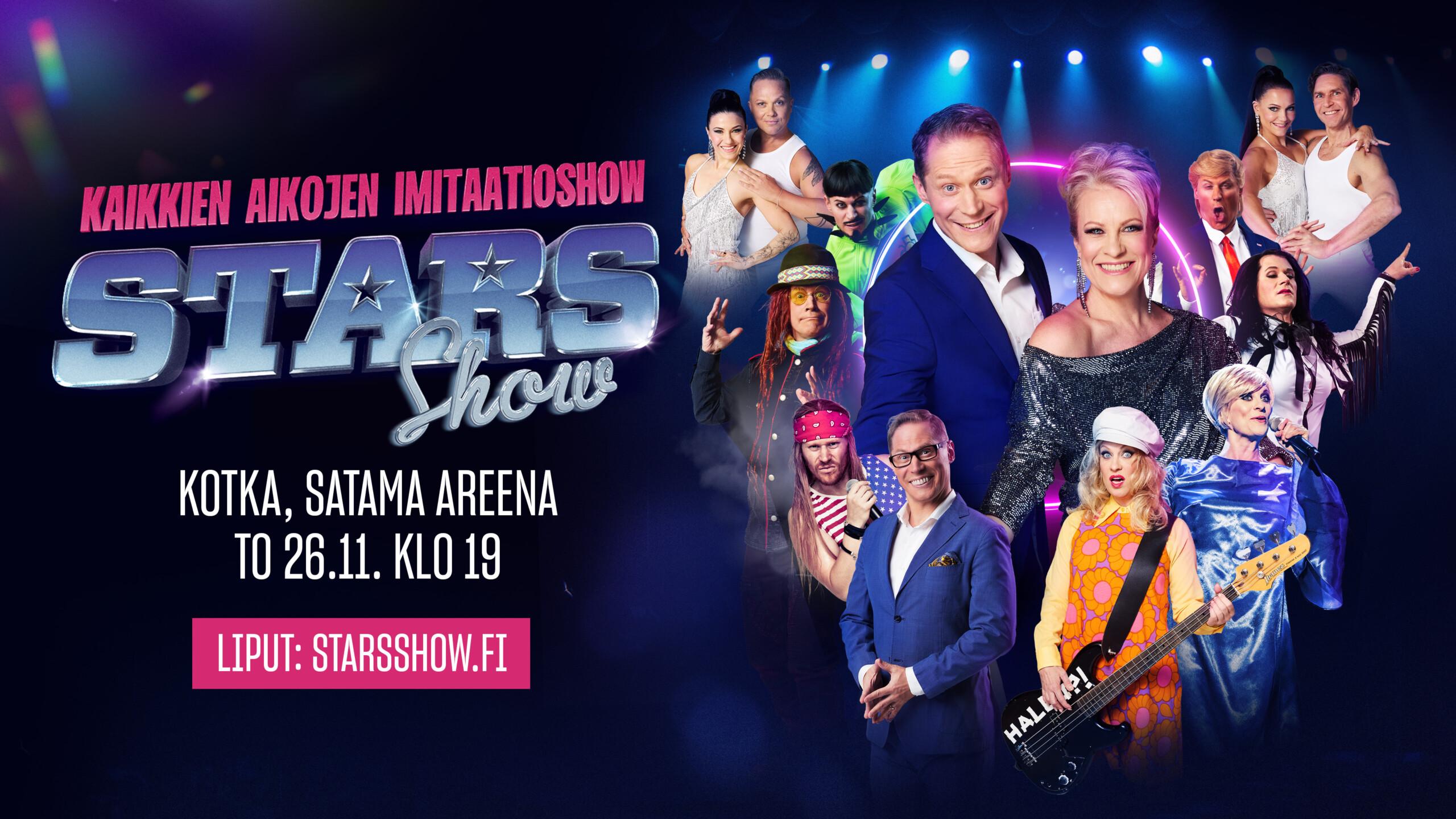 Jarkko Tamminen Stars Show Kaikkien aikojen imitaatioshow Kotkan Satama Areenalla 26.11.2026