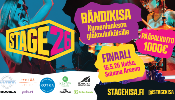 Stage 26 -bändikilpailun finaali Kotkan Satama Areenalla 16.5.2026