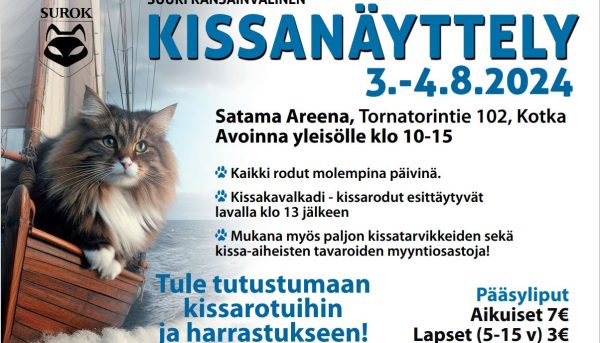 Kansainvälinen kissanäyttely Satama Areenalla.