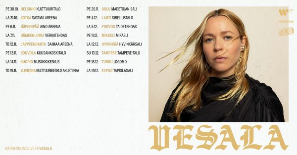 Vesala Laulumailla-konserttisalikiertue Kotka Satama Areena 31.10.2026