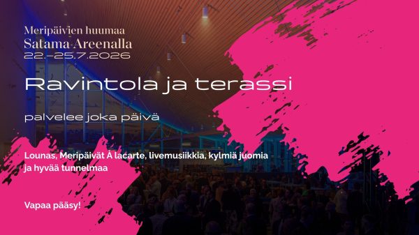 Satama Areenan ravintola ja terassi palvelee Kotkan Meripäivien aikana joka päivä