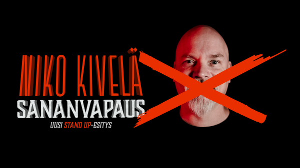 Niko Kivelä Sananvapaus stand up -esitys Satama Areenalla 4.12.2026